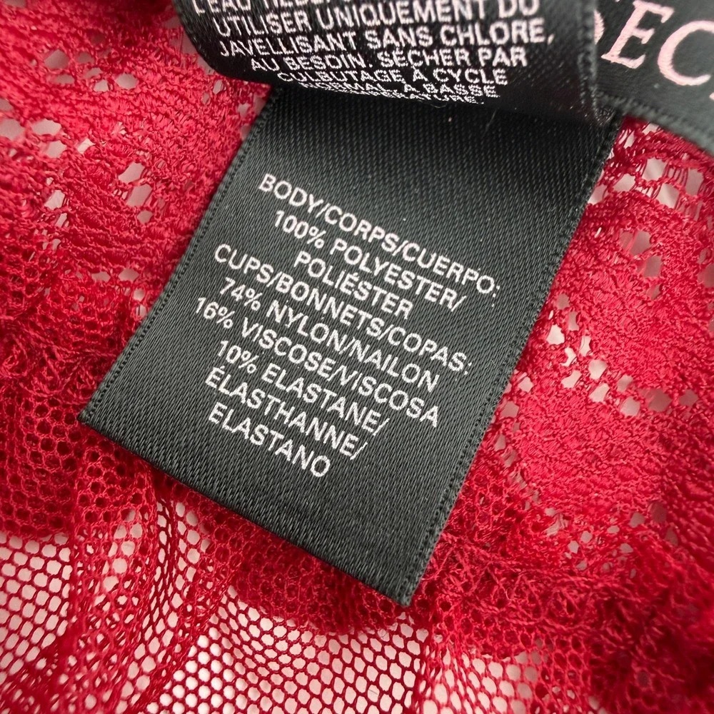 Victoria's Secret Red Sexy Mesh Lace Babydoll Halter Slip‎ Nightie Sz S
